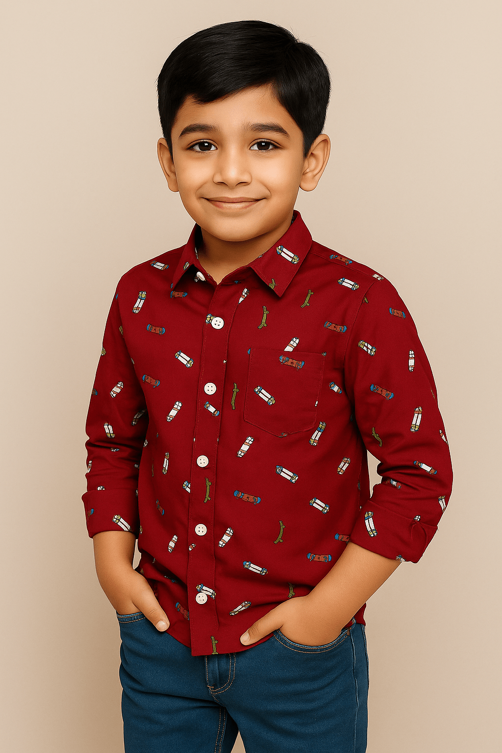 Baus Skate Board Printed Shirt