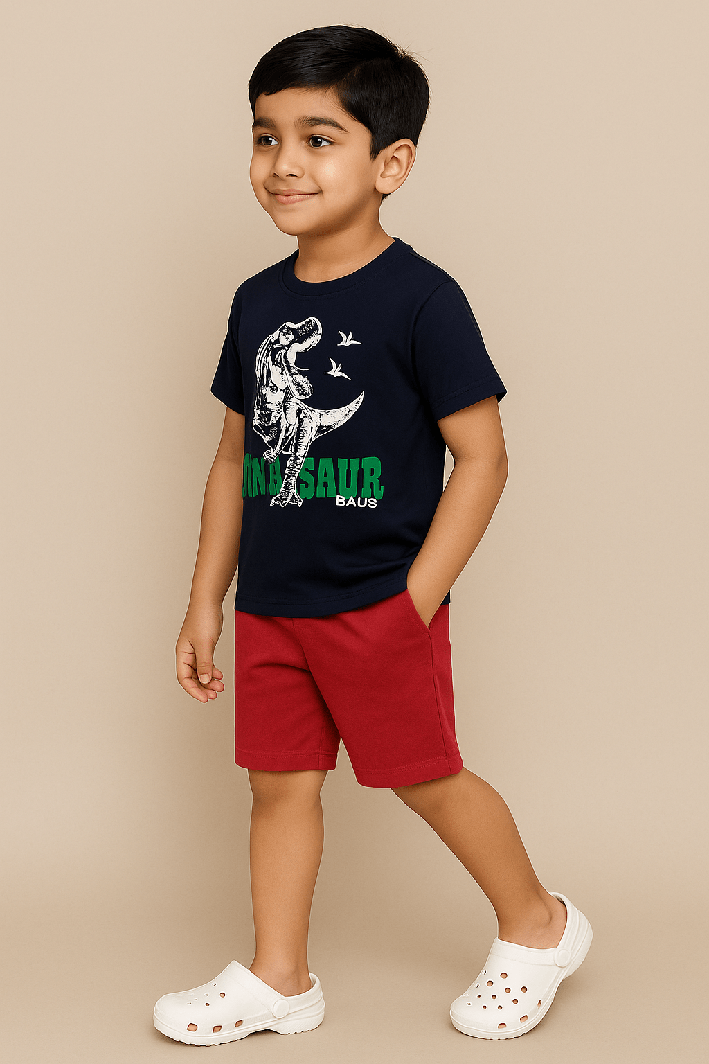 Baus Dino Print Clothing Set