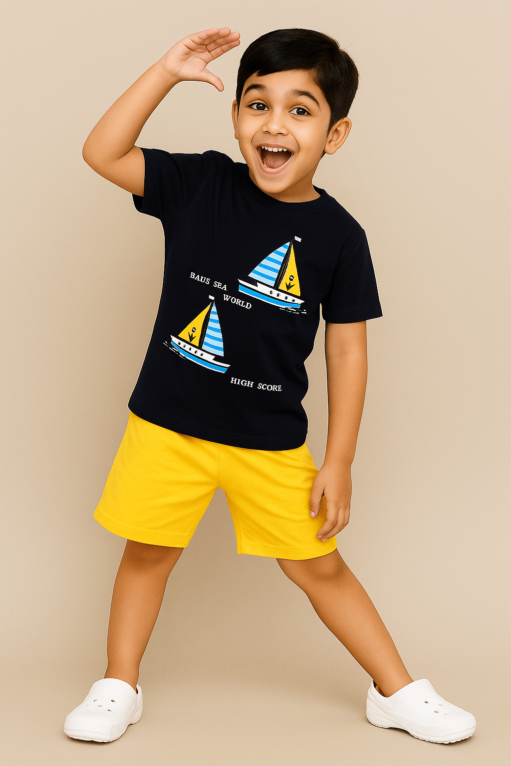 Baus Ship Print Clothing Set