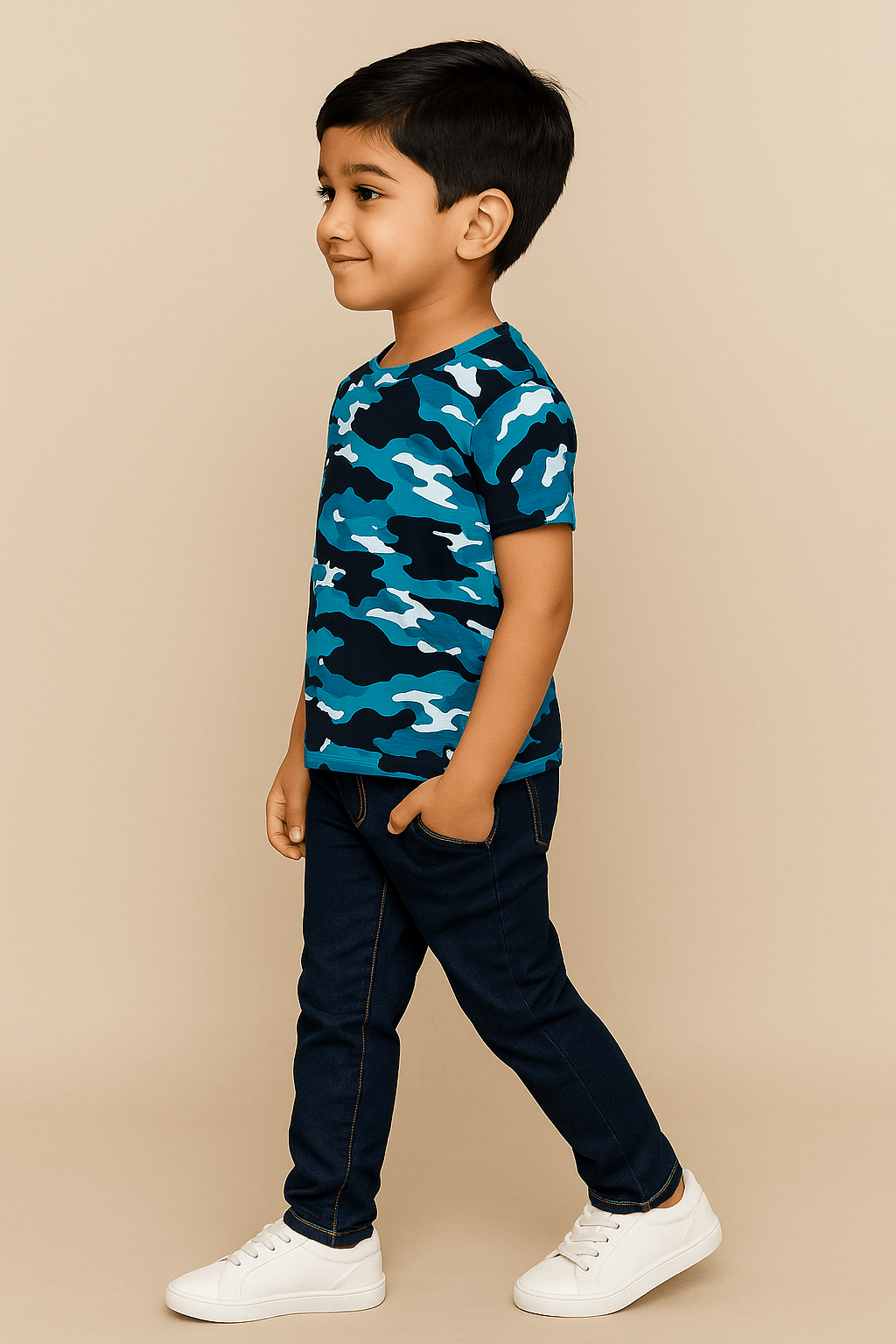 Baus Lycra Blue Camouflage T-shirt