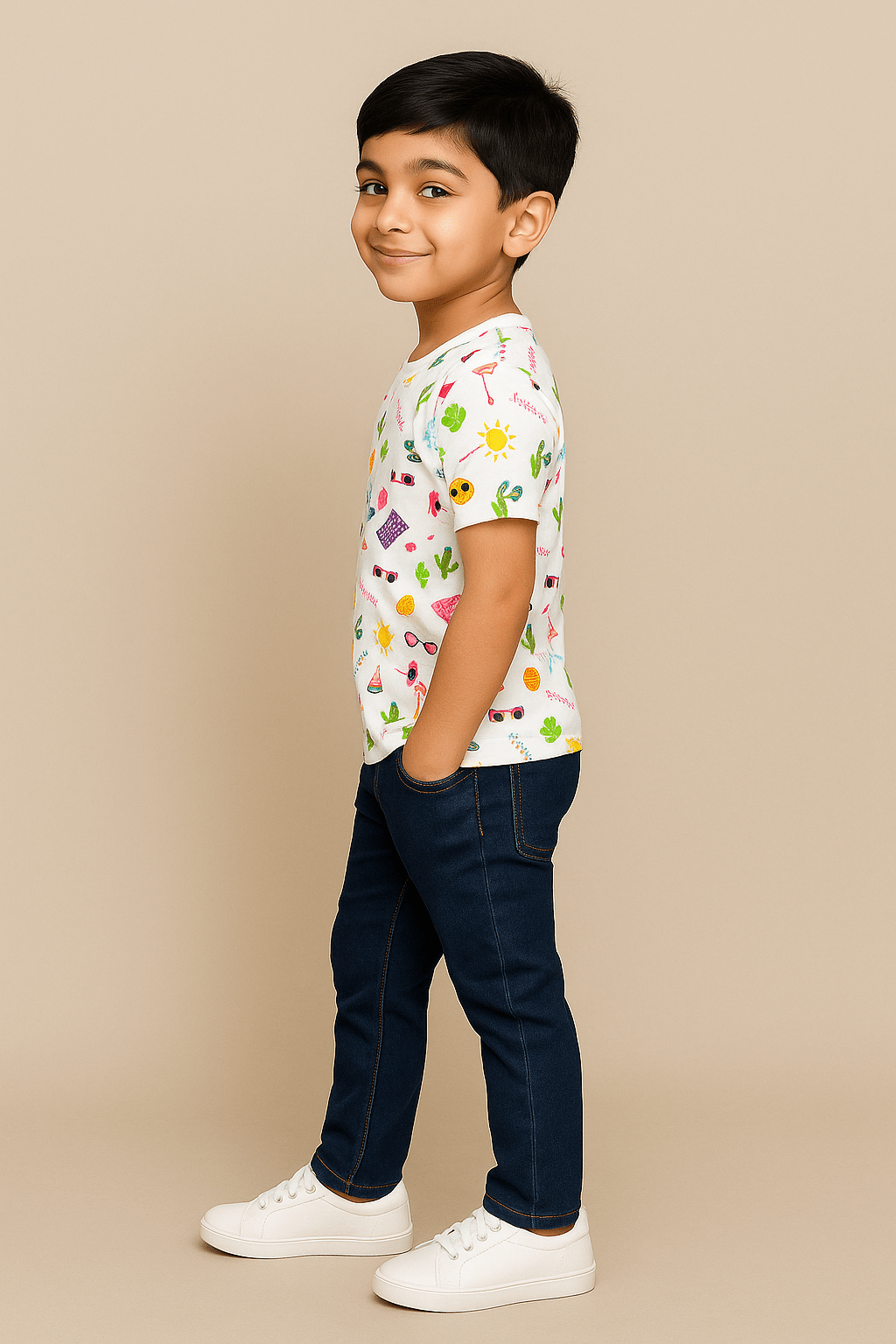 Baus Lycra Cotton Summer Vibes T-shirt