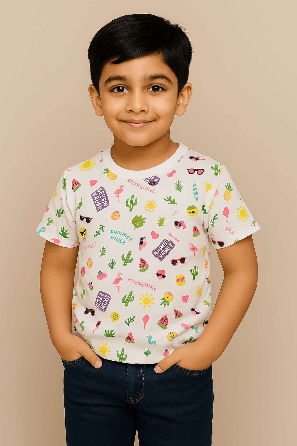 Baus Lycra Cotton Summer Vibes T-shirt