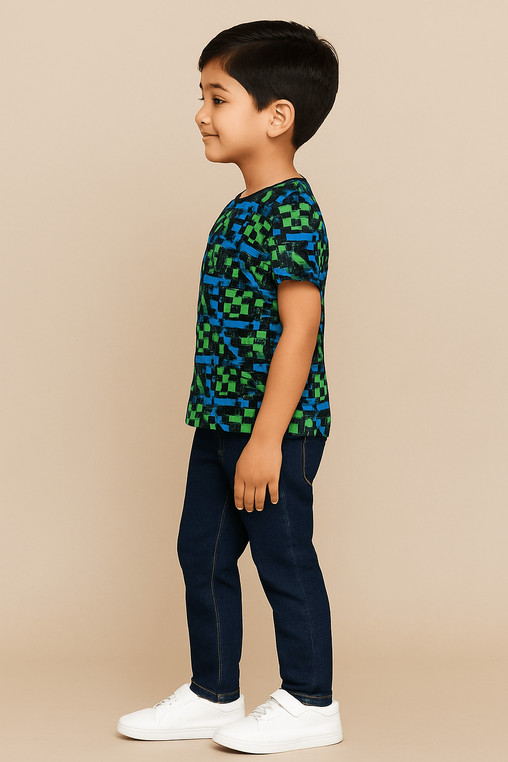 Baus Abstract Green & Blue print T-shirt