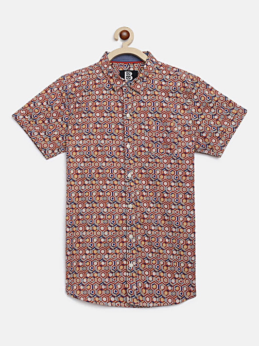 Baus Geometrical Pattern Half sleeve Shirt - BAUS Brands