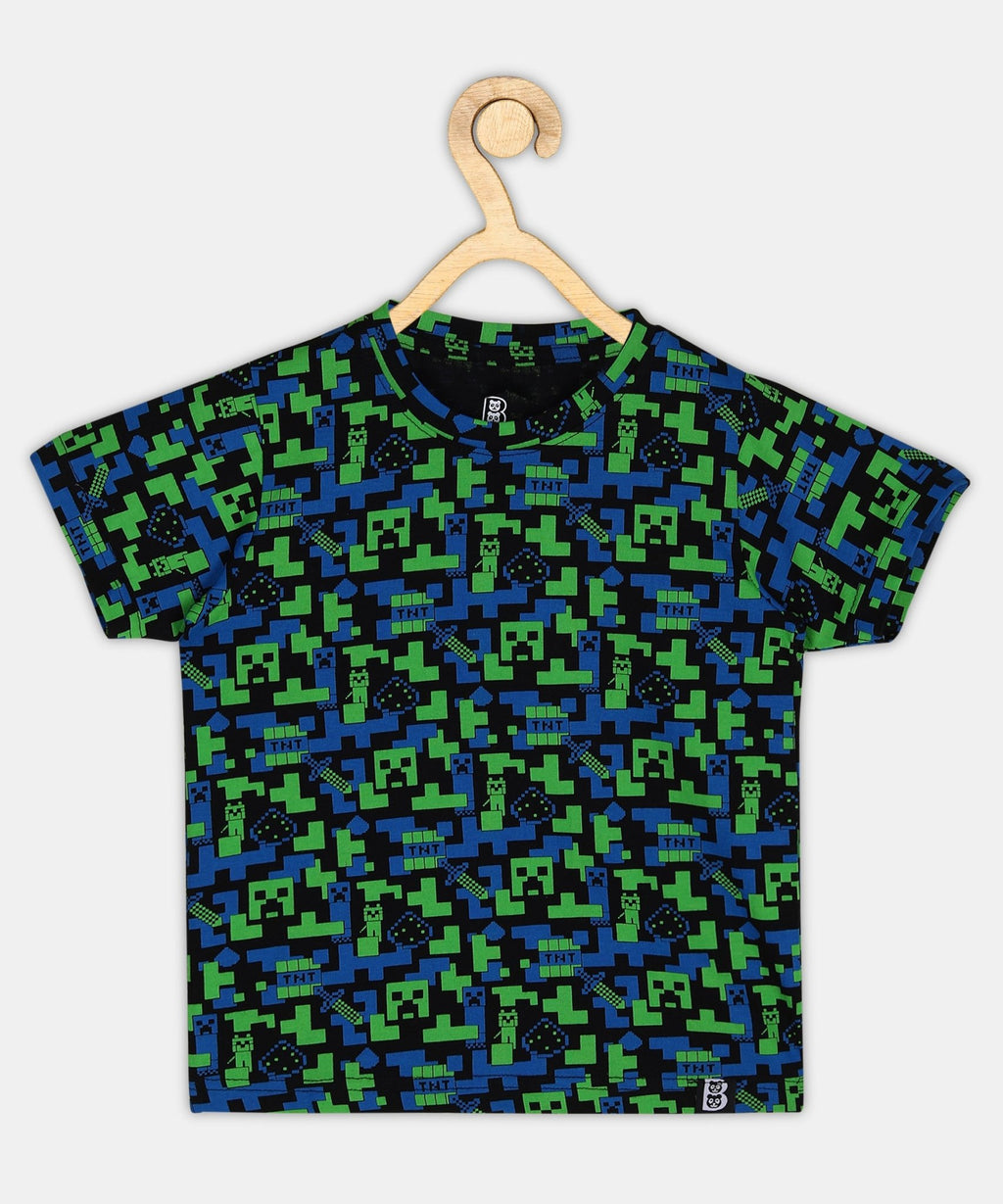 Baus Abstract Green & Blue print T-shirt - BAUS Brands