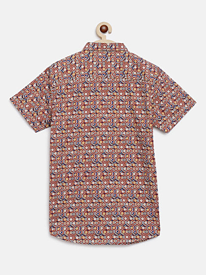 Baus Geometrical Pattern Half sleeve Shirt - BAUS Brands