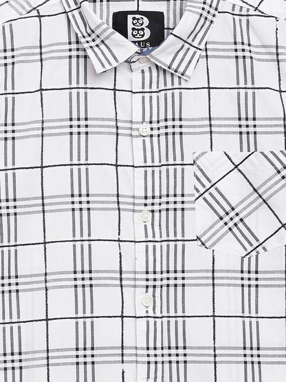 Baus White & Black Check Half Shirt - BAUS Brands