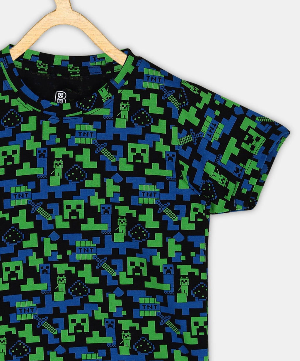 Baus Abstract Green & Blue print T-shirt - BAUS Brands